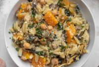 One-Pot Autumn Vegetable Orzo with Chickpeas