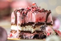 Pink Peppermint Christmas Ice Cream Cake Recipe