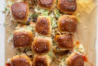 Buffalo Chicken Pull-Apart Sliders with Gorgonzola Slaw