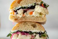 Pickled Veggie Sandwich with Scallion Cream Cheese Recipe