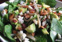 Loaded Spinach Salad with Bacon, Eggs, and Warm Bacon Vinaigrette