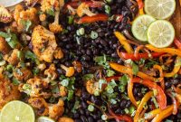 Roasted Cauliflower & Black Bean Sheet Pan Fajitas