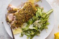 Pistachio-Crusted Salmon with Shaved Asparagus Salad