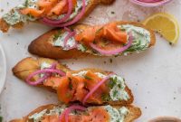 Smoked Salmon Tartines with Green Goddess Goat Cheese Spread