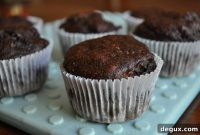 Chocolate Banana Muffins with Melted Chocolate Chips