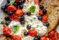 Red, White & Pickled Blueberry Burrata Salad