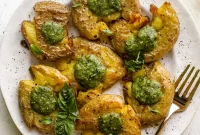 Crispy Pesto Smashed Potatoes Recipe for Crunchy Flavor