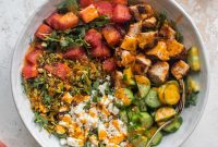 Blackened Chicken and Watermelon Salad with Feta and Lime Vinaigrette