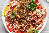 Heirloom Tomato Salad with Tangy Buttermilk Ranch and Crispy Shallots