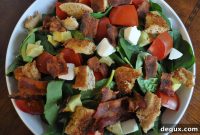 Crispy BLT Salad with Creamy Avocado Dressing
