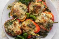 Pesto Risotto-Stuffed Peppers: Creamy Italian Dinner Recipe
