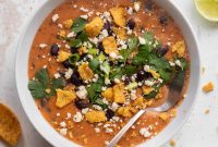 Smoky Fire-Roasted Black Bean Tortilla Soup Recipe