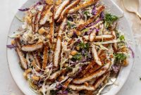 Crispy Chicken Caesar Slaw with Tangy Parmesan Dressing