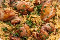 One-Pot Garlic Butter Chicken Orzo Recipe