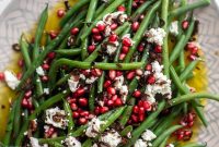 Maple-Mustard Green Beans with Pomegranate & Goat Cheese