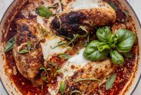 Mozzarella-Stuffed Chicken Breast Recipe with Garlic Herb Crust