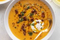 Curried Brown Butter Squash Soup with Toasted Seeds