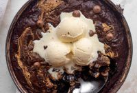 Skillet Chocolate Peanut Butter Brownie Recipe