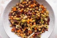 Winter Chickpea Salad with Smoked Provolone for Lunch