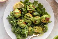 Green Goddess Chicken Ricotta Meatballs with Herbed Sauce