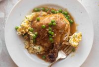 Spring Chicken Smothered in Herbs with Smashed Potatoes