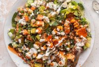 Spicy Buffalo Chicken Chopped Salad with Creamy Ranch Drizzle