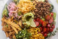 Crispy Taco Salad with Avocado, Black Beans & Lime Dressing