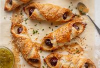 Puff Pastry Hot Dogs with Spicy Honey Mustard Dip