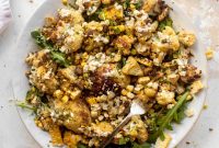 Grilled Cauliflower Salad with Smashed Feta Vinaigrette Recipe