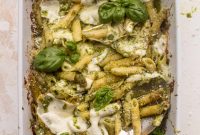 Cheesy Baked Penne with Fresh Pesto