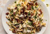 Chimichurri Cheese Fries with Smoky Chipotle Bacon