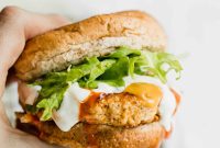 Spicy Buffalo Chicken Burger Recipe with Blue Cheese Slaw