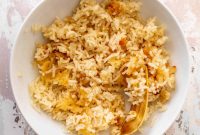 Cheesy Baked Rice Casserole Recipe With Crispy Top