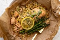 Herb-Butter Salmon and Couscous Parchment Packets