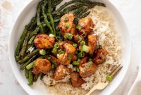 Honey Mustard Chicken Bowl with Roasted Asparagus