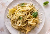 Creamy Lemon Zucchini Bucatini Recipe: Tangy Summer Pasta