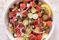 15-Minute Watermelon and Greek Feta Salad Recipe