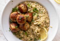 Summer Chicken Meatballs with Zucchini Risotto Recipe
