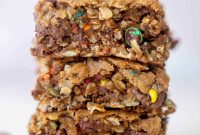 Autumn Monster Cookie Bars Recipe — Soft Spiced Candy Cookie Bars