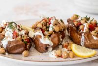 Mediterranean Stuffed Sweet Potatoes with Creamy Feta Sauce