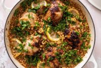 One-Pan Lemon Roast Chicken with Herbed Couscous