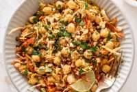 Crispy Chickpea Salad with Creamy Peanut Dressing