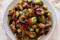 Roasted Brussels Sprouts with Spicy Bacon Vinaigrette