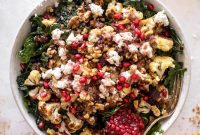 Roasted Cauliflower and Winter Kale Salad with Lemon Tahini Dressing