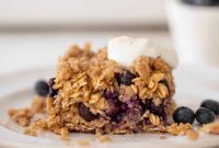 Blueberry Baked Oatmeal with Cinnamon Streusel Crumble