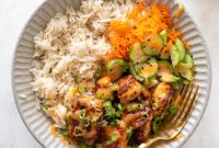 Bang Bang Salmon Rice Bowl Recipe: Spicy Creamy Salmon Bowl