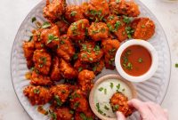 Pretzel-Crusted Buffalo Chicken Bites — Crispy Spicy Appetizers