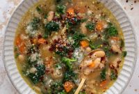 Creamy White Bean and Greens Soup with Garlic and Lemon