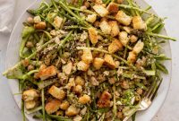 Shaved Asparagus Salad with Crispy Brioche Croutons