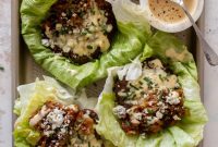 Blue Cheese Burgers in Lettuce Wraps with Caramelized Onions